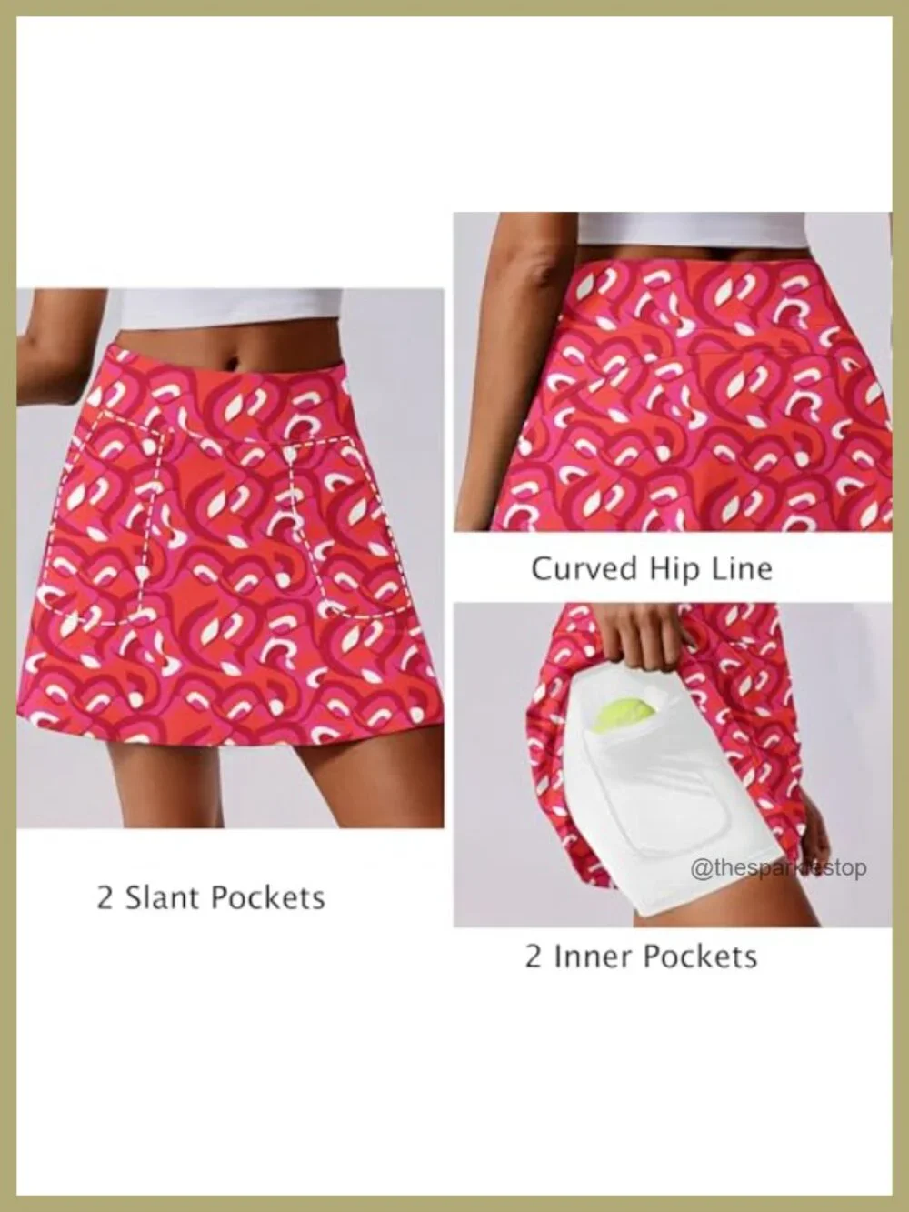 High Waisted Golf Skort with 4 Pockets, Quick Dry, UPF 50+